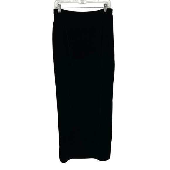 Vintage Farinae Maxi Pencil Skirt Size 12 Black Velvet 42" Length Back Slit USA‎ - Picture 1 of 13